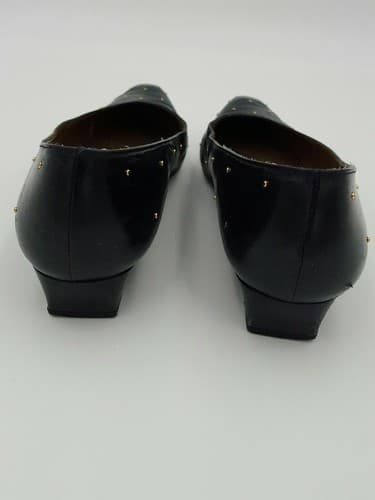 Stuart Weitzman Classic Navy Blue Heel Square Toe Pump US Size 8.5 AA Narrow - Thumbnail 3