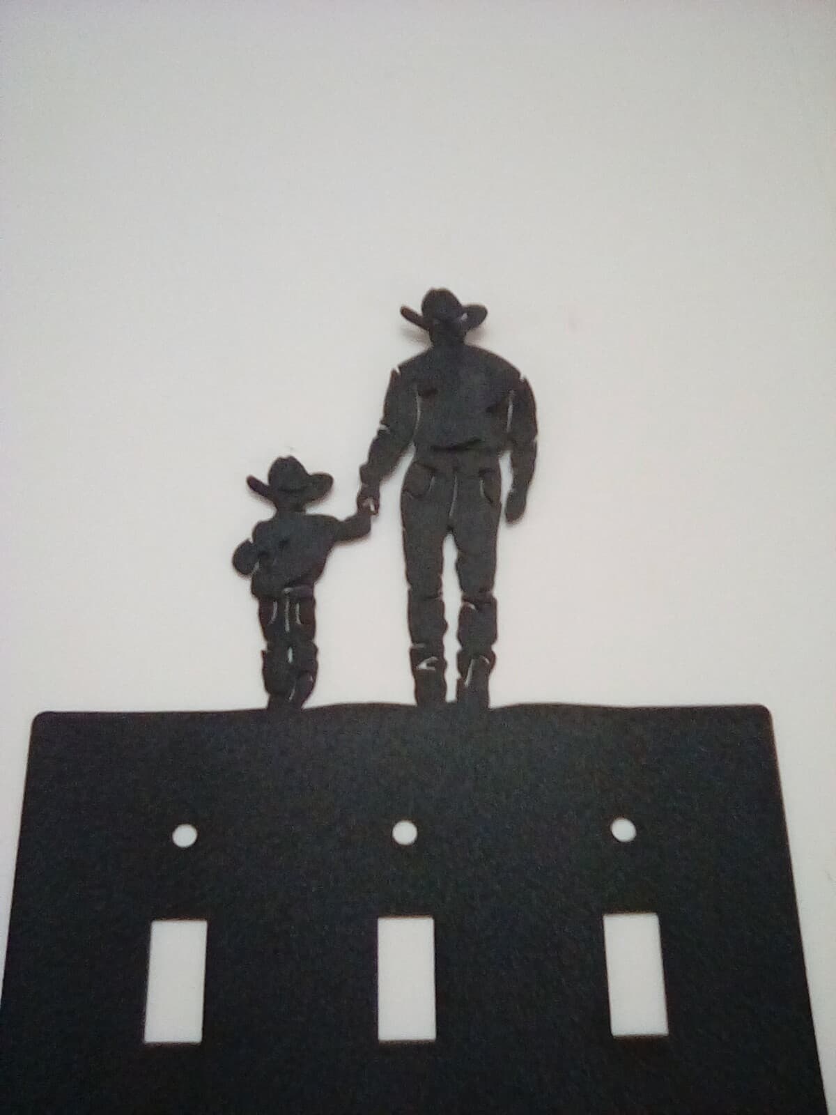 Triple Switch Plate Cover Cowboy Son Walking Hand In Hand Met New Ranch Cabin - Thumbnail 6
