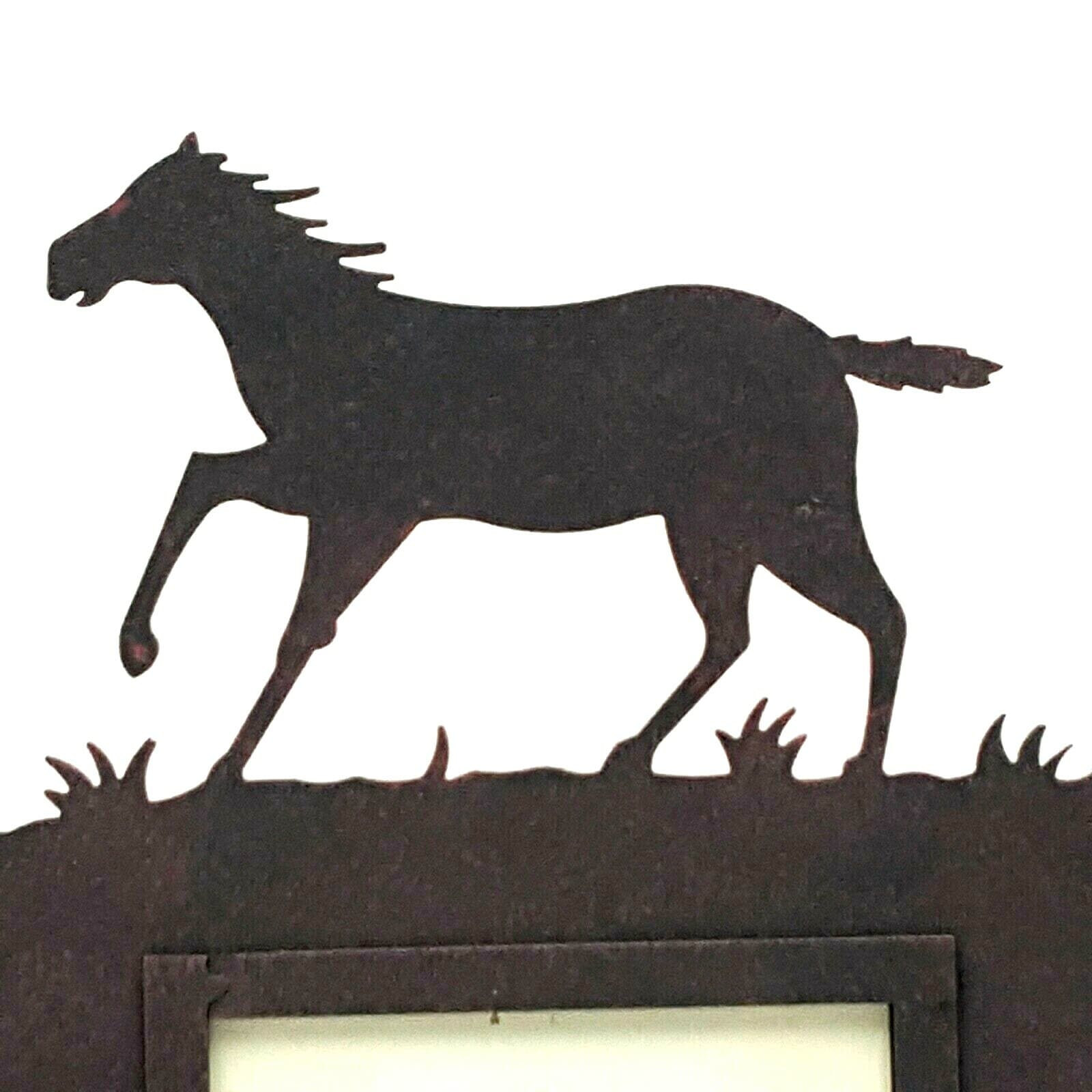 Rustic Home Decor Horse 4x6 Picture Frame Lodge Ranching Dennis East Metal - Thumbnail 9