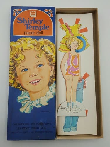 Vintage Shirley Temple Paper Dolls Set 1976 Whitman Uncut in its Original Box - Thumbnail 2