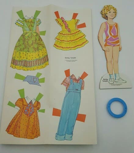 Vintage Shirley Temple Paper Dolls Set 1976 Whitman Uncut in its Original Box - Thumbnail 4