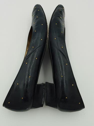 Stuart Weitzman Classic Navy Blue Heel Square Toe Pump US Size 8.5 AA Narrow - Thumbnail 6