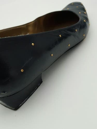 Stuart Weitzman Classic Navy Blue Heel Square Toe Pump US Size 8.5 AA Narrow - Thumbnail 10