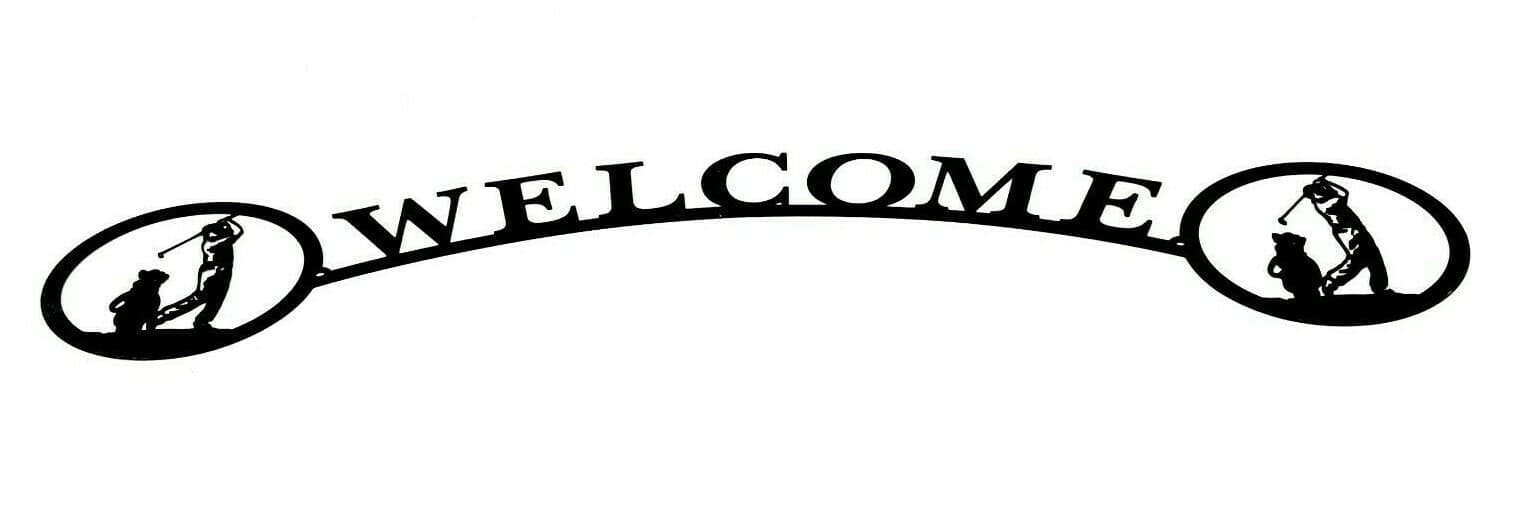 Rustic Home Decor Welcome Golfer Signs Metal Lodge Sports