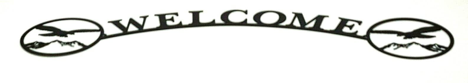Rustic Home Decor Flying Eagle Themed Welcome Signs Metal Lodge Cabin Nature - Thumbnail 2