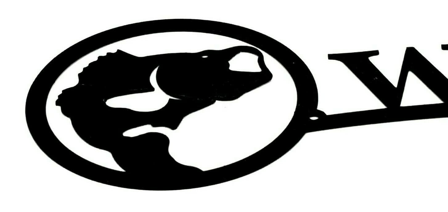 Rustic Home Decor Bass Fish Themed Welcome Signs Metal Fishing Lodge Cabin - Thumbnail 6