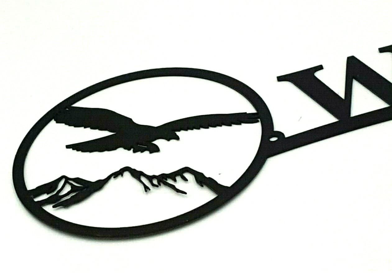 Rustic Home Decor Flying Eagle Themed Welcome Signs Metal Lodge Cabin Nature - Thumbnail 9