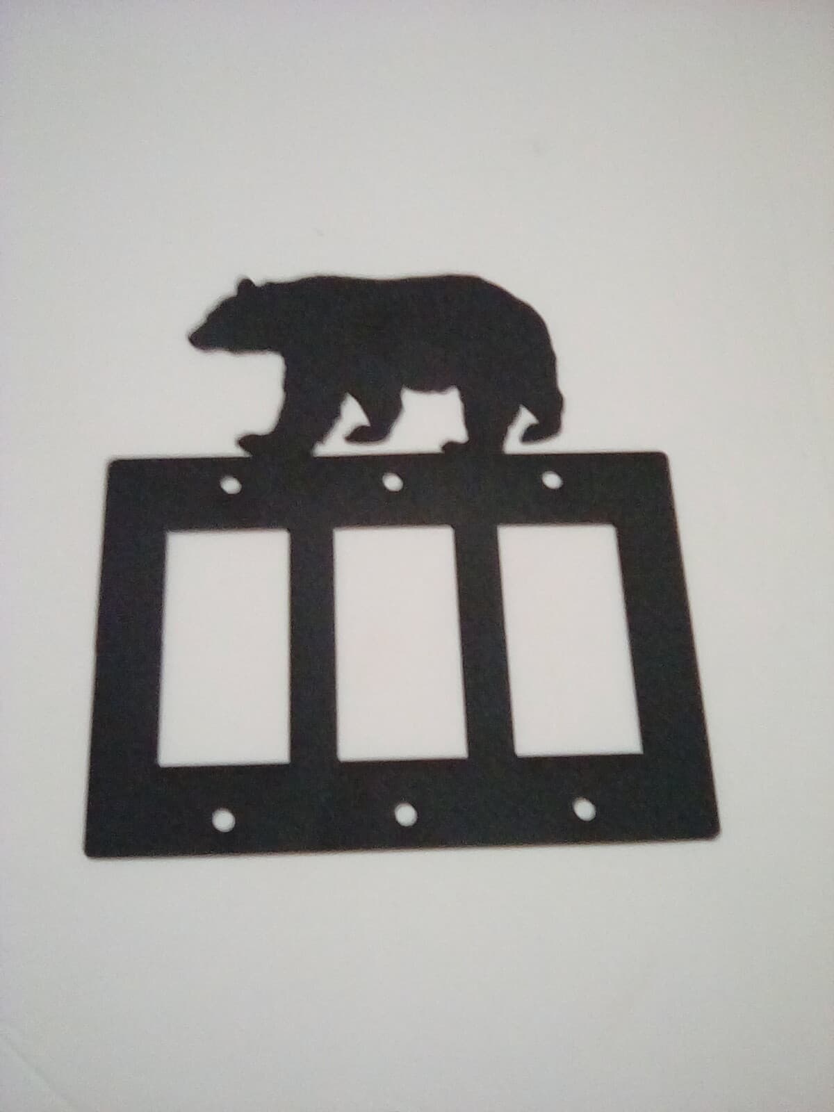Triple Toggle Outlet Cover Bear Woods County Ranch Lodge Cabin Rustic New - Thumbnail 2