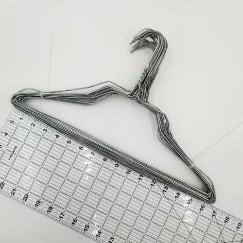 25 Silver Wire Hangers Shirt Blouse Clothes Dry Cleaner Craft 16" in. Metal USED - Thumbnail 6