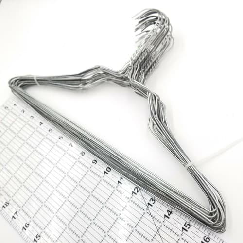 25 Silver Wire Hangers Shirt Blouse Clothes Dry Cleaner Craft 16" in. Metal USED - Thumbnail 7