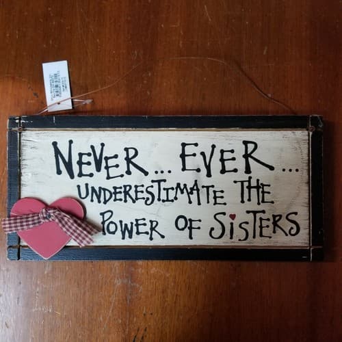 Country Home Wall Decor Two Sided Hanging Sign Sisters Gift Family Decoration - Thumbnail 2
