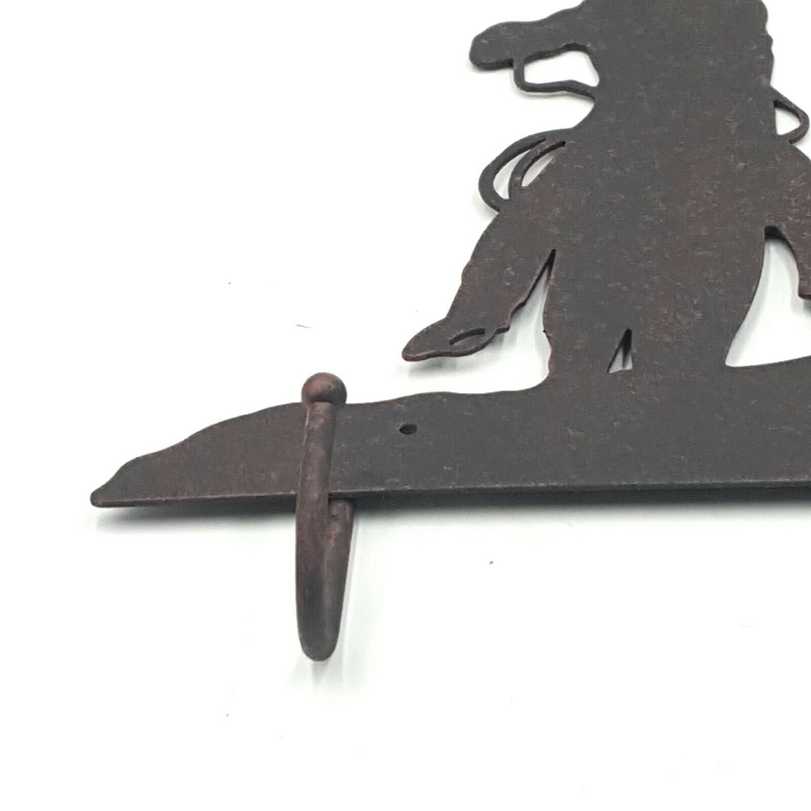 Rustic Home Decor Metal Cowboy Roundup Key Holder With 3 Hooks Wall Mounted - Thumbnail 9