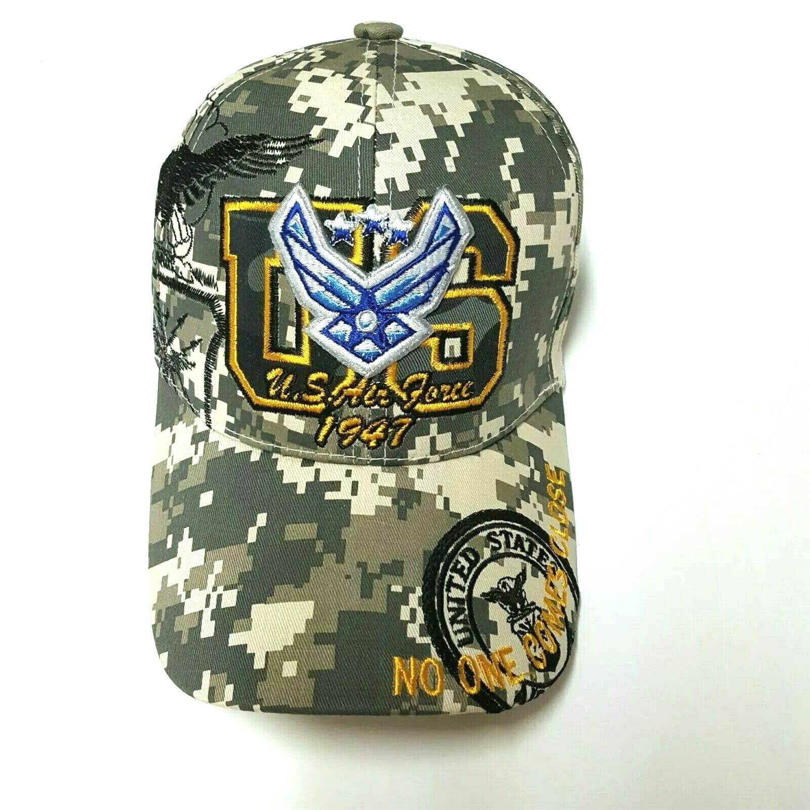 US Air Force Emblem Baseball Ball Cap Hat Camo Brown Military Adjustable C1 - Thumbnail 2