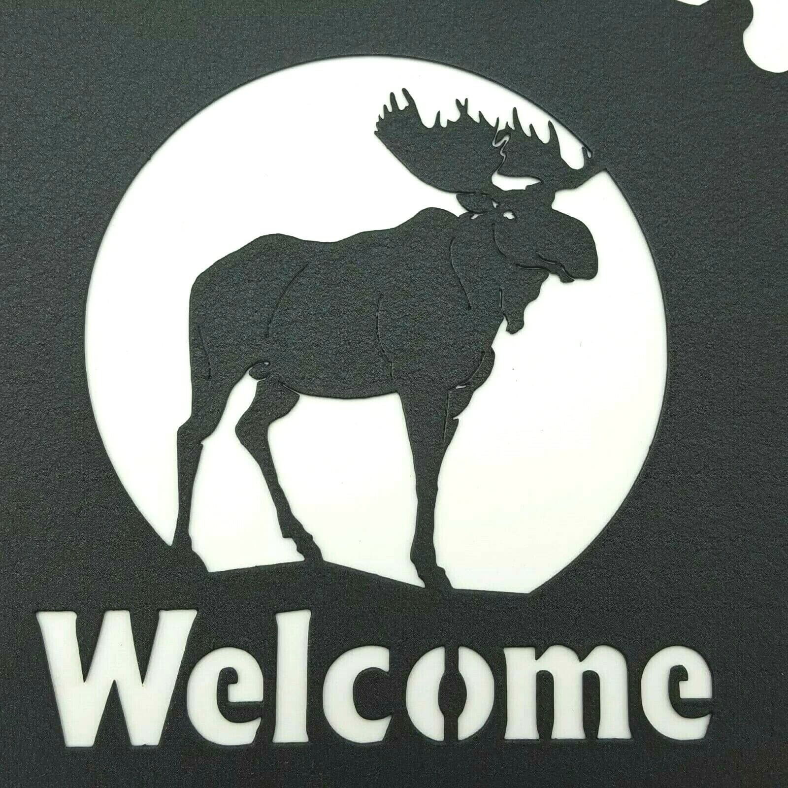 Wildlife Welcome Sign Metal Home Decor Buffalo Moose Deer Coyote Wolf Bear Elk - Thumbnail 3