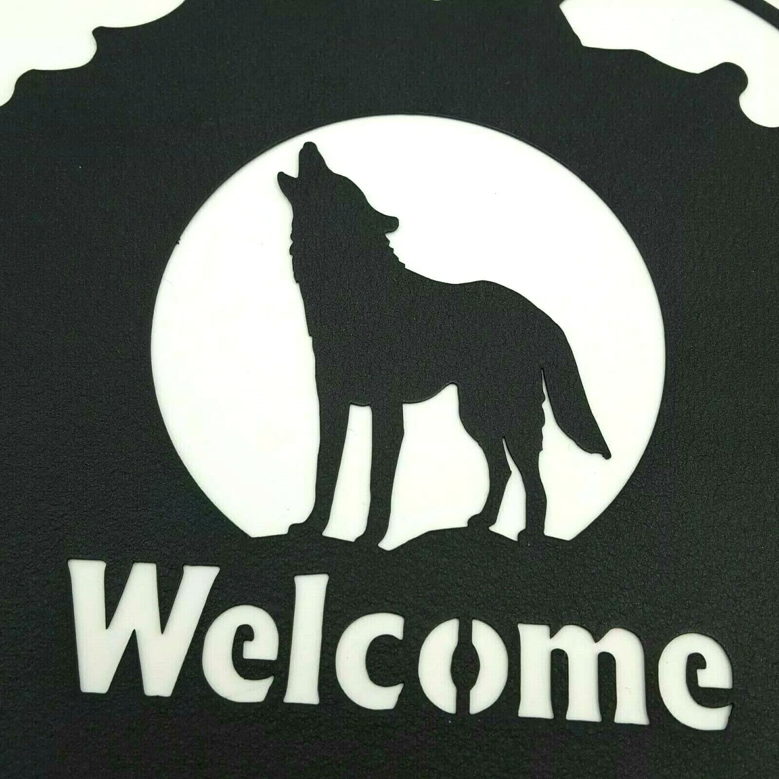Wildlife Welcome Sign Metal Home Decor Buffalo Moose Deer Coyote Wolf Bear Elk - Thumbnail 7
