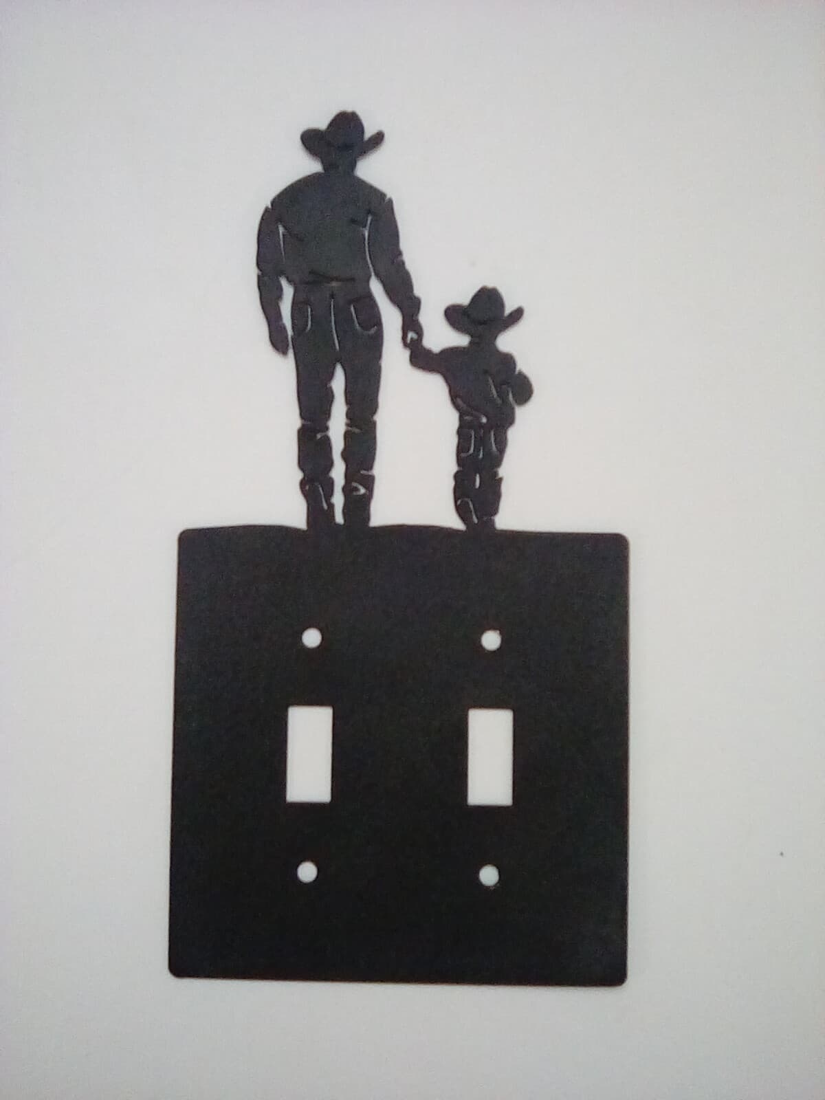 Double Switch Plate Cover Cowboy Son Metal Farm Cabin Ranch Lodge Rustic New - Thumbnail 6