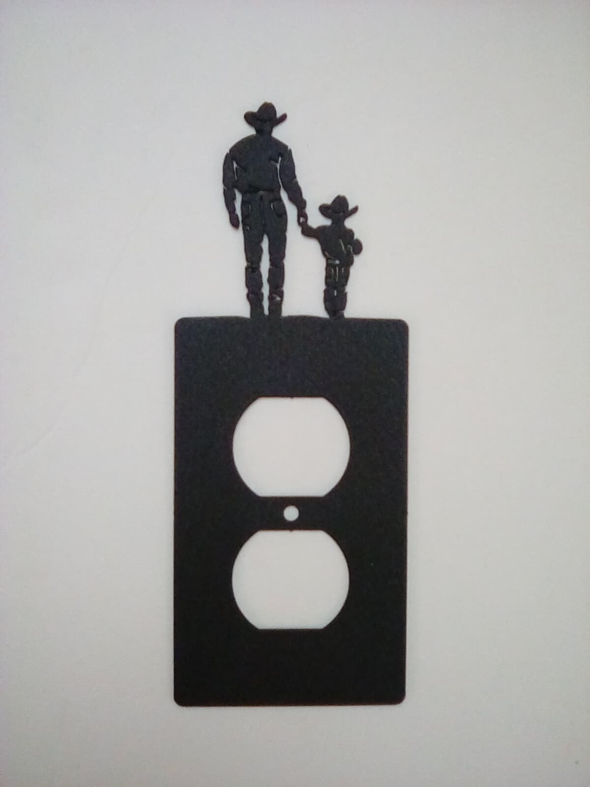 Single Outlet Cover Cowboy Son Metal Farm Cabin Ranch Lodge Rustic New - Thumbnail 2