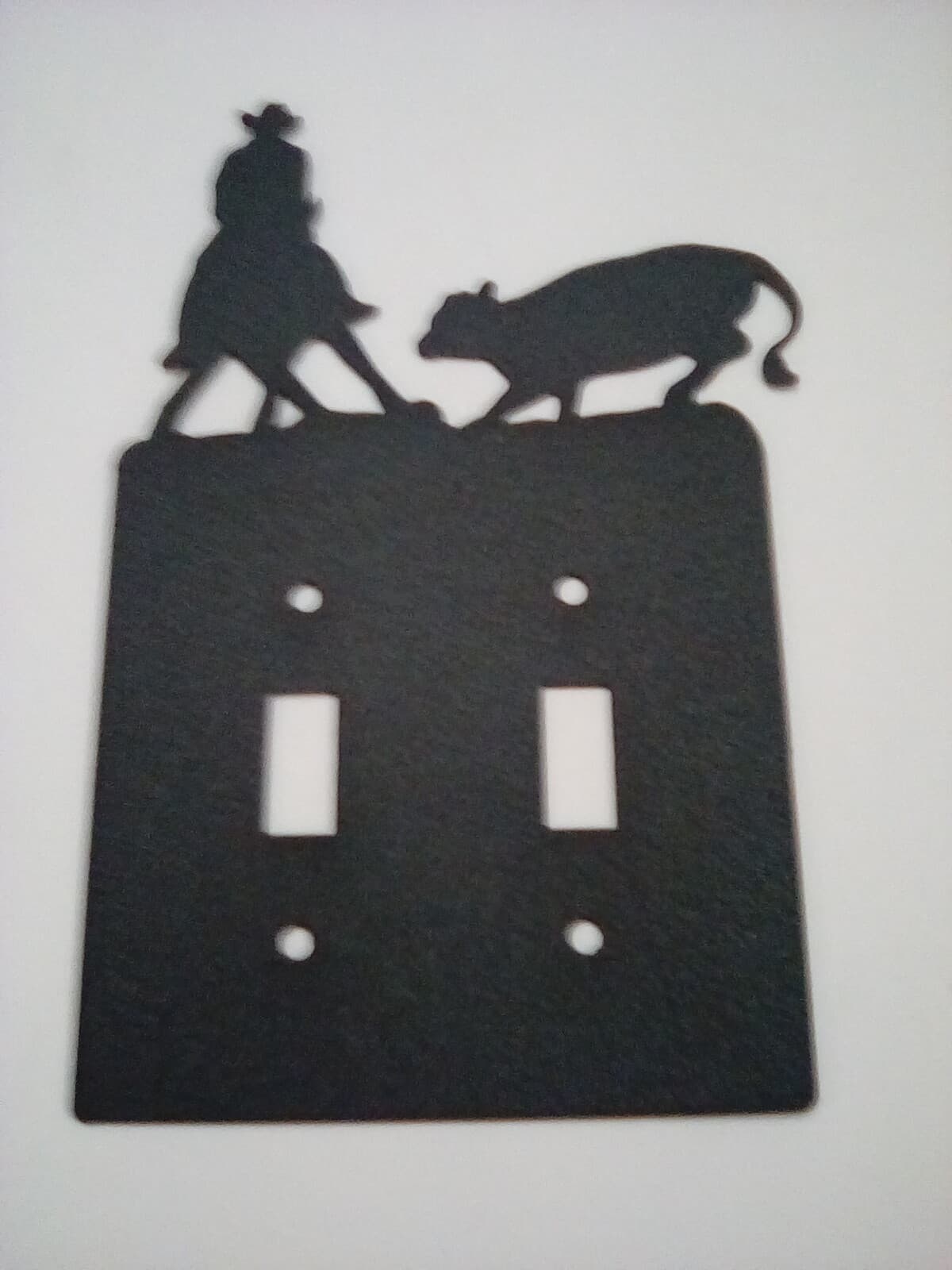 Double Switch Plate Cover Cowboy Horse Roundup Farm Cabin Ranch Lodge Rustic New - Thumbnail 2