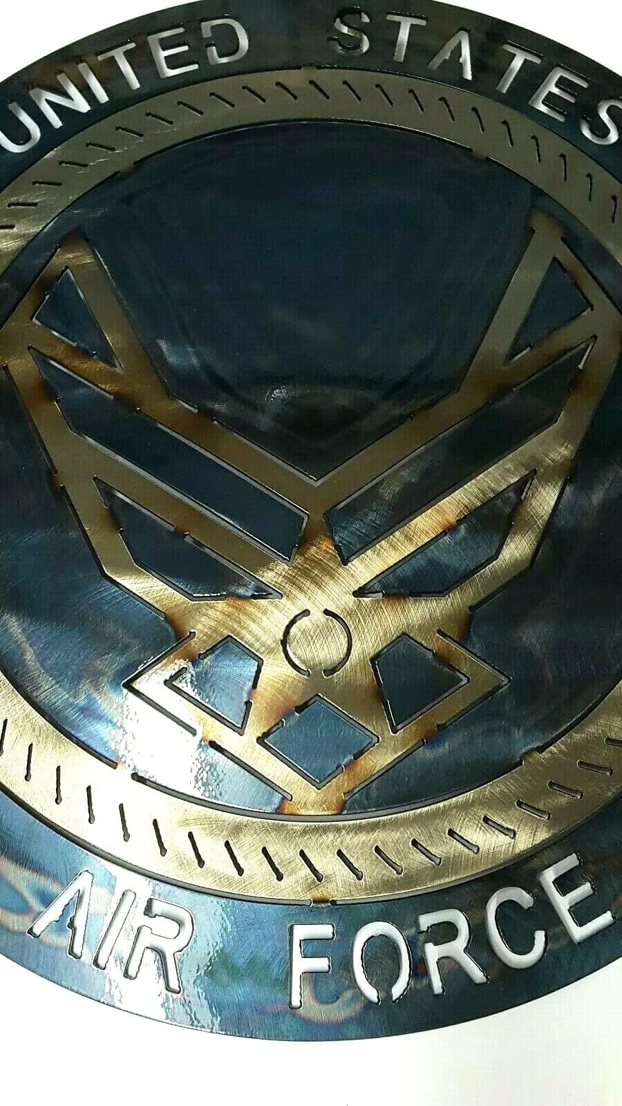 Air Force Lazart Metal Decorative Round Shield Military Service Emblem Gift A5 - Thumbnail 5