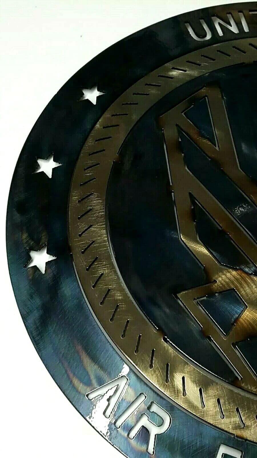 Air Force Lazart Metal Decorative Round Shield Military Service Emblem Gift A5 - Thumbnail 3