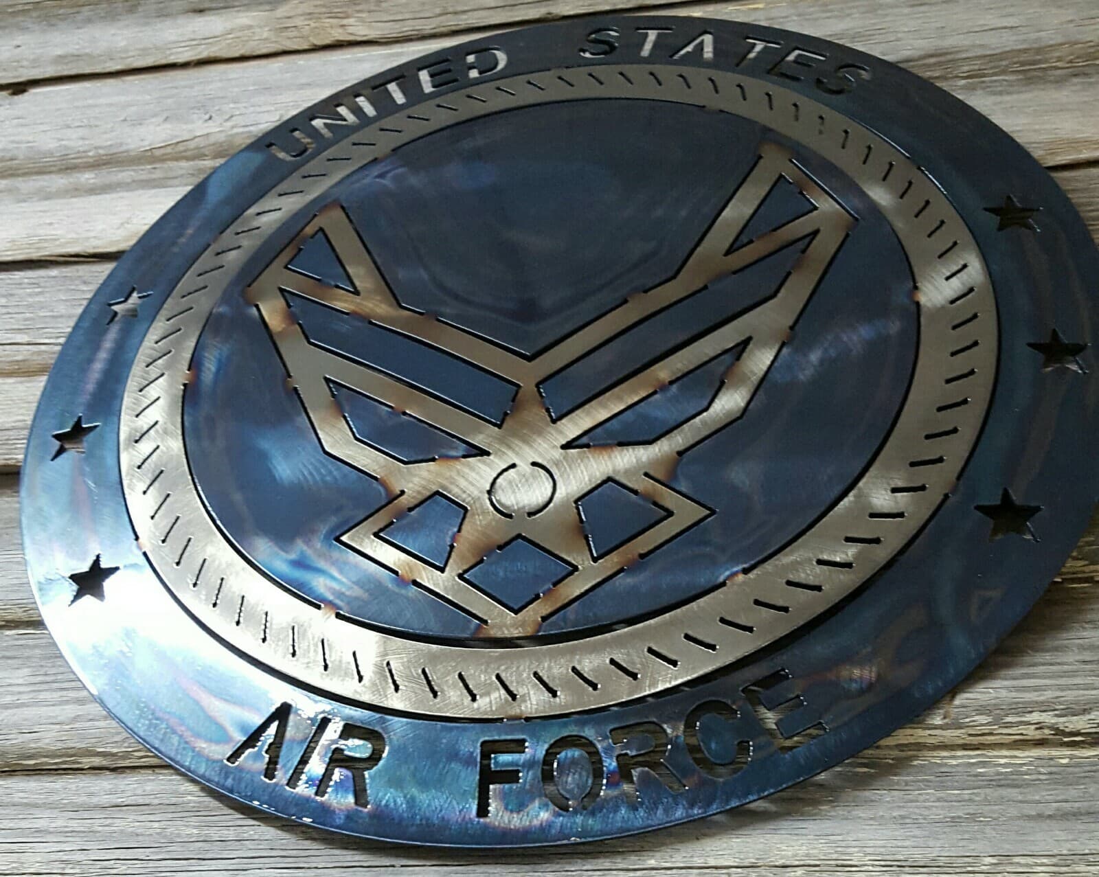 Air Force Lazart Metal Decorative Round Shield Military Service Emblem Gift A5 - Thumbnail 9