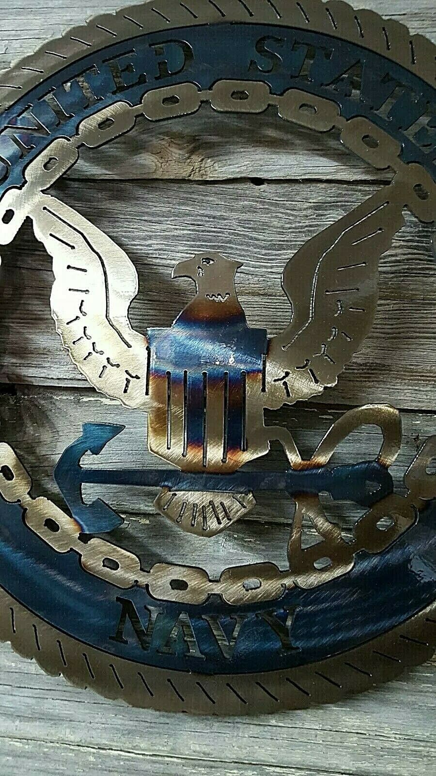 Navy Lazart Metal Decorative Round Shield Military Emblem Naval Force Gift A5 - Thumbnail 12