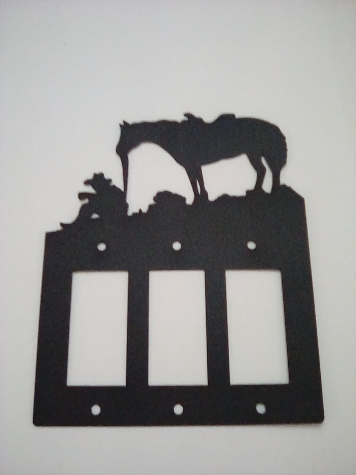 Triple Toggle Plate Cover Cowboy Horse Farm Cabin Ranch Lodge Rustic New - Thumbnail 7