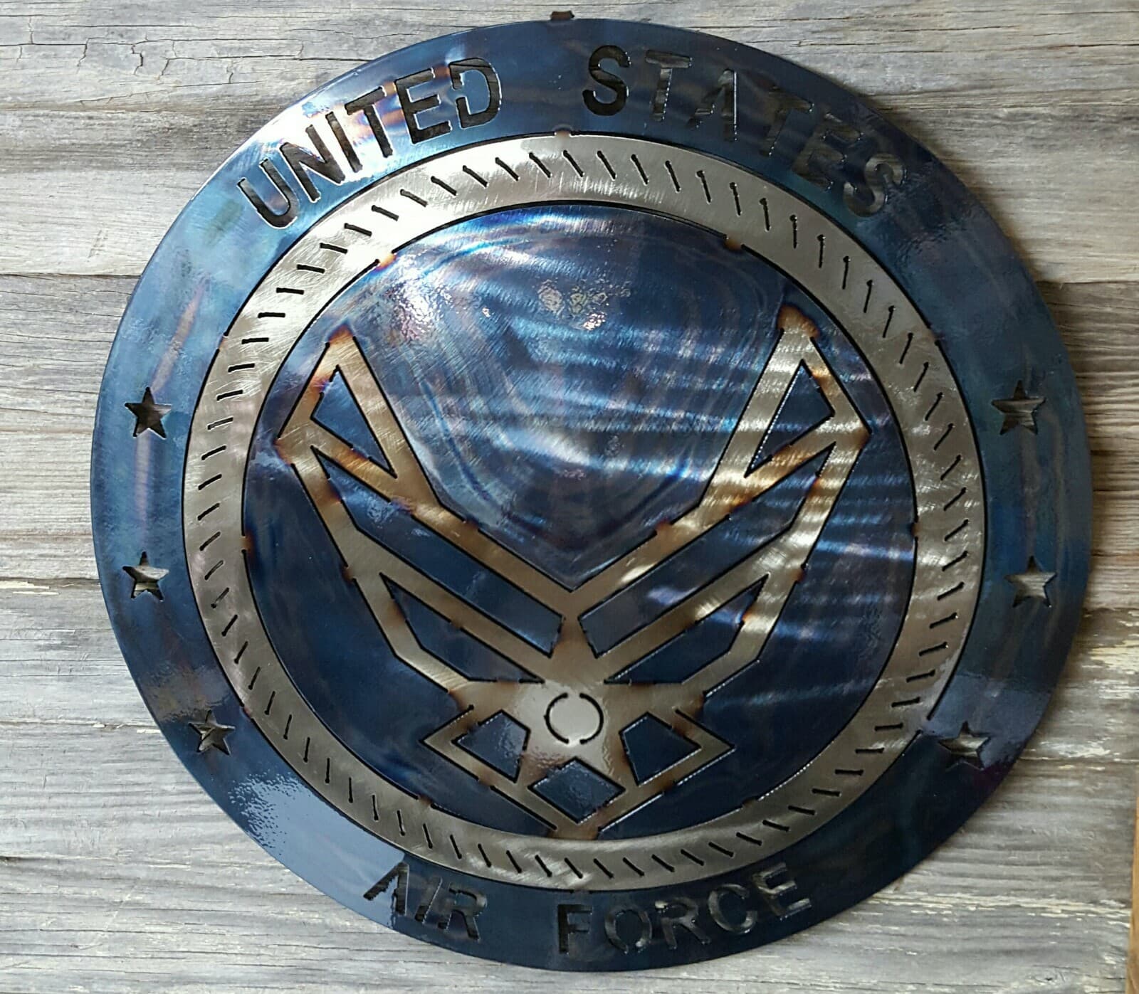 Air Force Lazart Metal Decorative Round Shield Military Service Emblem Gift A5 - Thumbnail 8