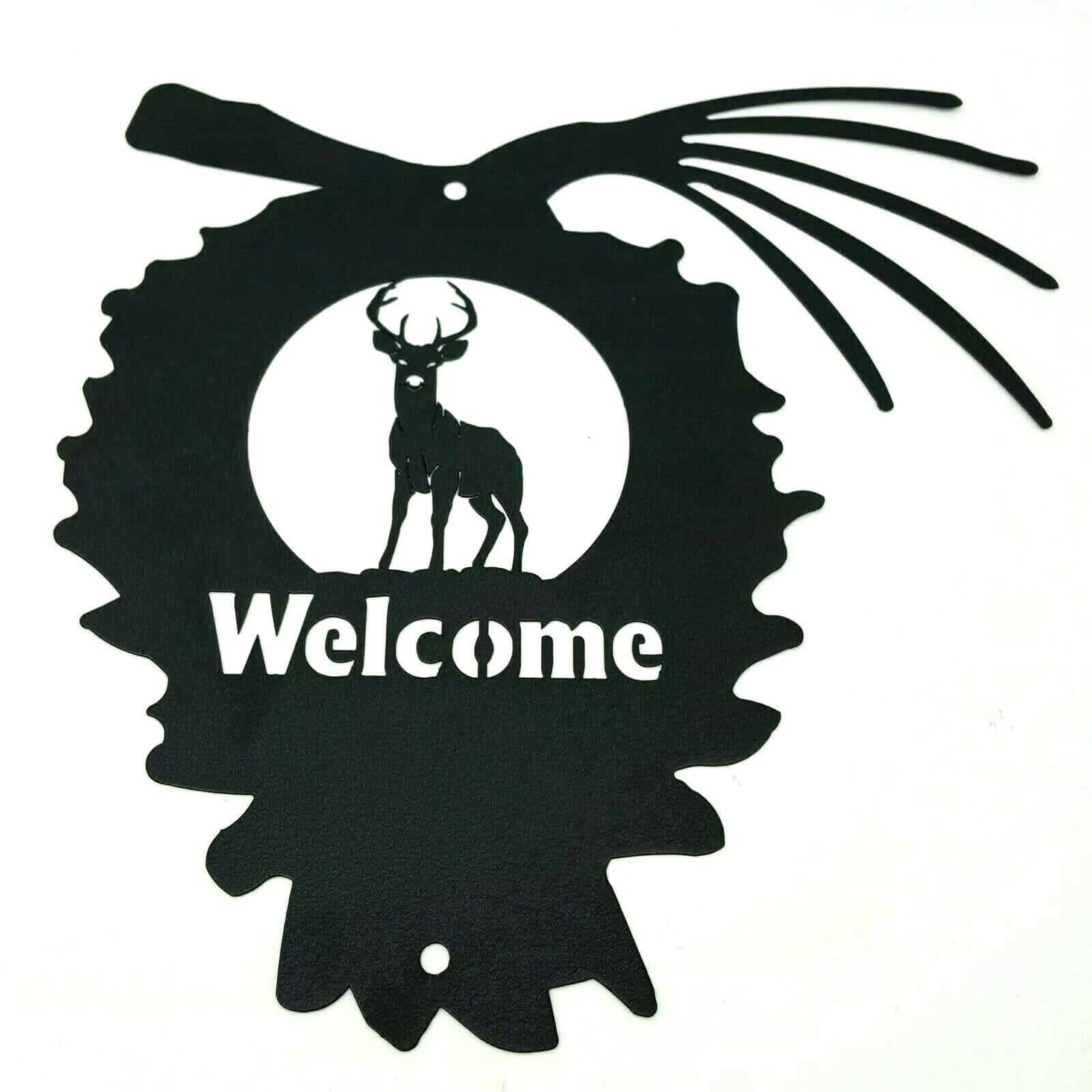 Wildlife Welcome Sign Metal Home Decor Buffalo Moose Deer Coyote Wolf Bear Elk - Thumbnail 8