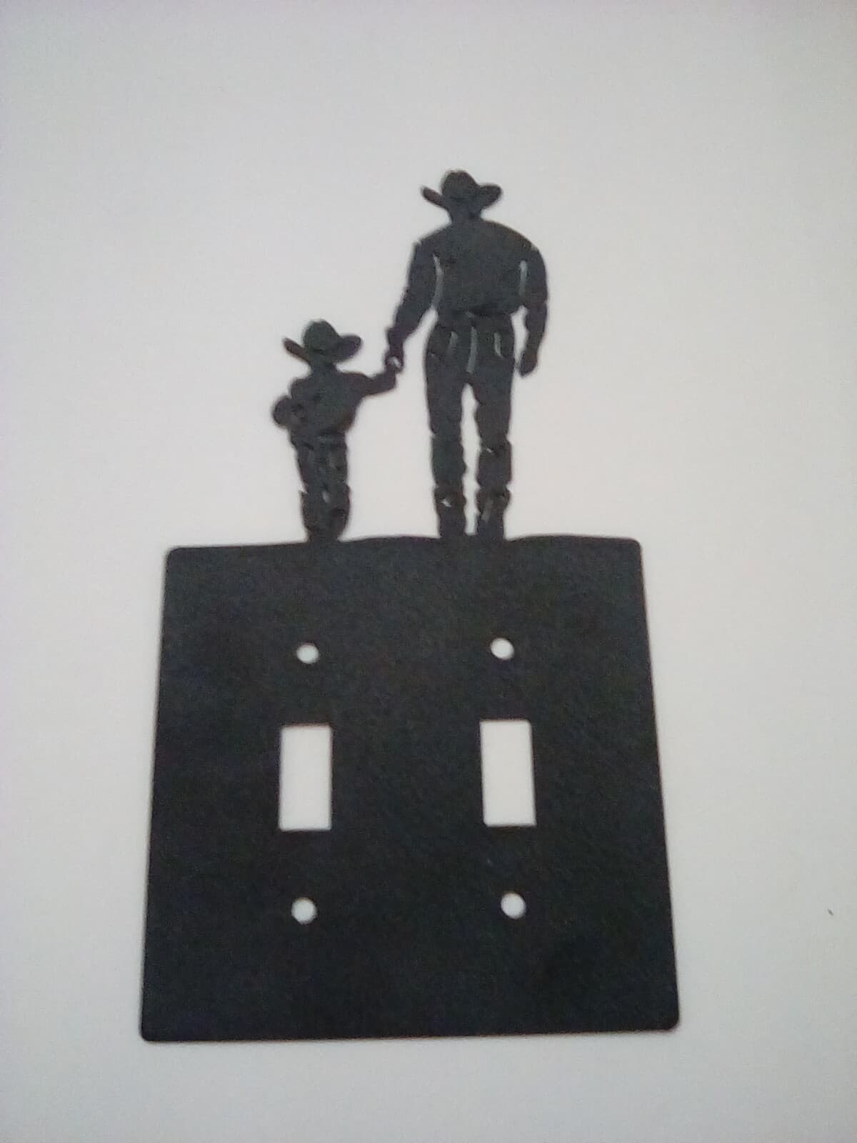 Double Switch Plate Cover Cowboy Son Metal Farm Cabin Ranch Lodge Rustic New - Thumbnail 2