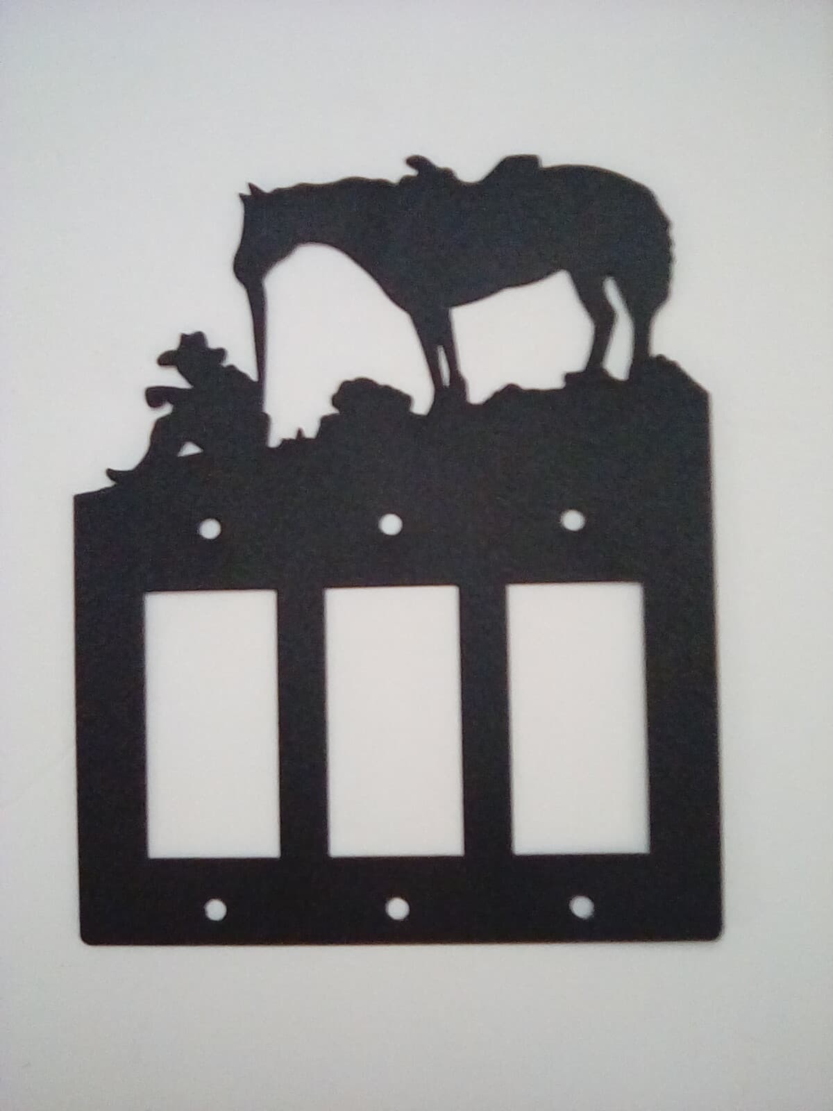 Triple Toggle Plate Cover Cowboy Horse Farm Cabin Ranch Lodge Rustic New - Thumbnail 6