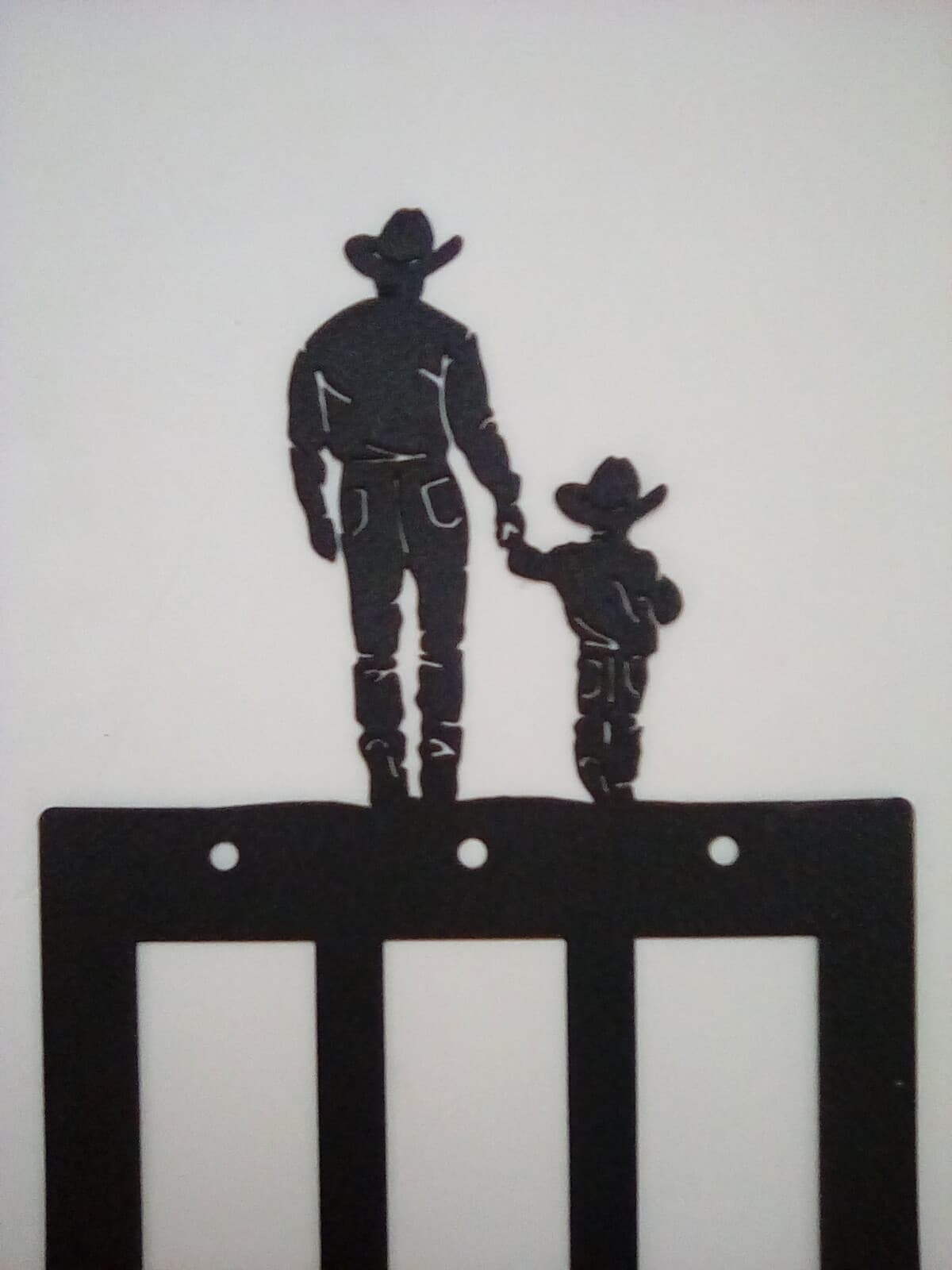 Triple Toggle Plate Cover Cowboy Son Country Metal Farm Ranch Lodge Rustic - Thumbnail 2