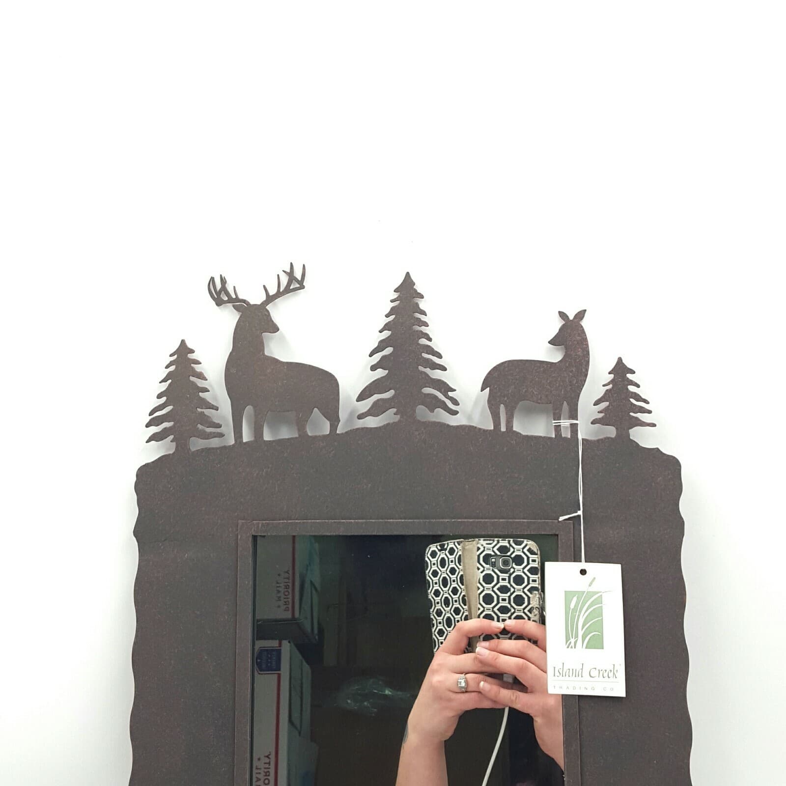 Gift Rustic Home Decor Deer Themed Mirror Dennis East Island Creek New Hanging - Thumbnail 12