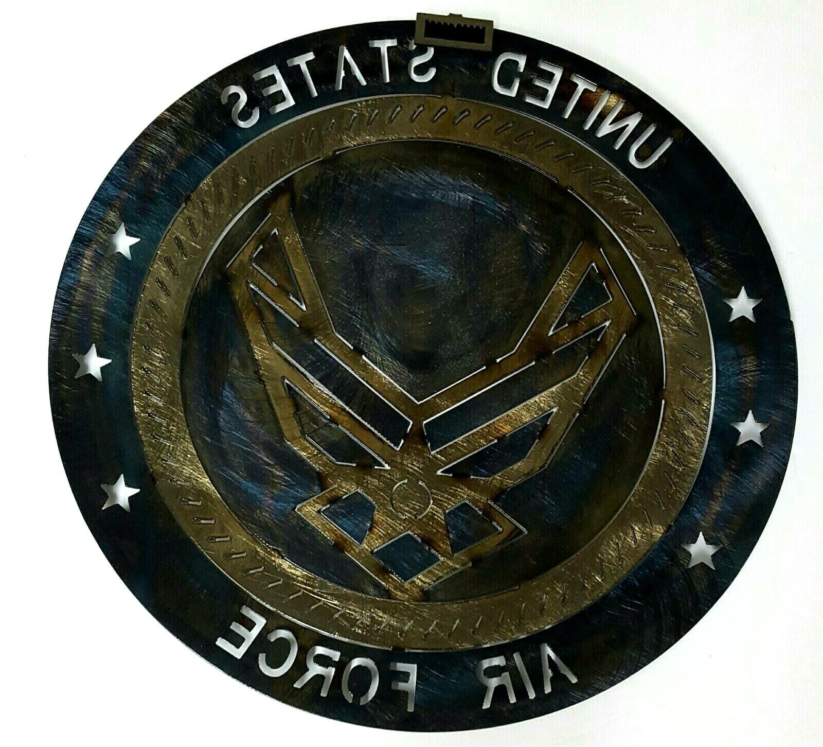Air Force Lazart Metal Decorative Round Shield Military Service Emblem Gift A5 - Thumbnail 6