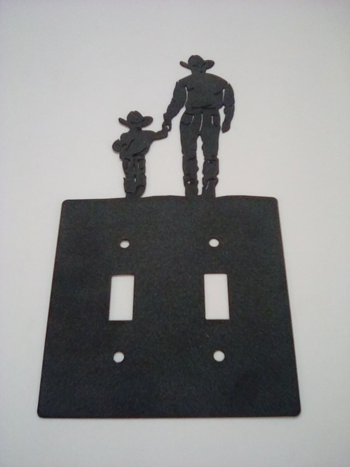 Double Switch Plate Cover Cowboy Son Metal Farm Cabin Ranch Lodge Rustic New - Thumbnail 5