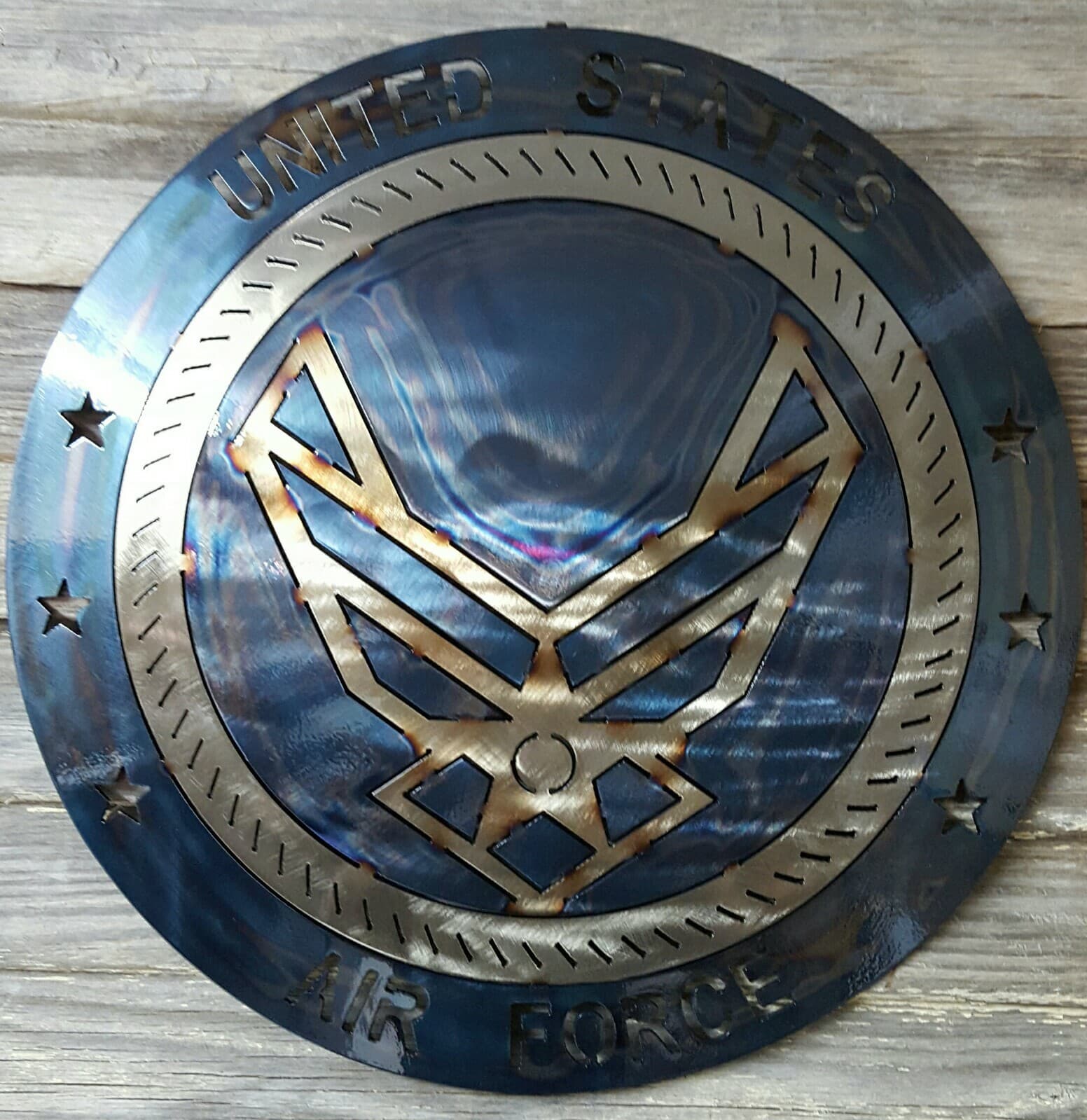 Air Force Lazart Metal Decorative Round Shield Military Service Emblem Gift A5 - Thumbnail 7