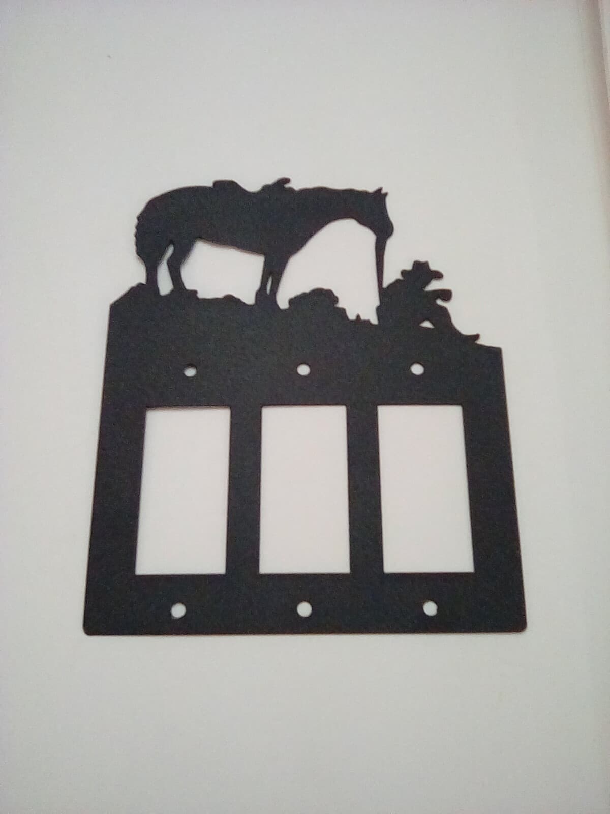 Triple Toggle Plate Cover Cowboy Horse Farm Cabin Ranch Lodge Rustic New - Thumbnail 3