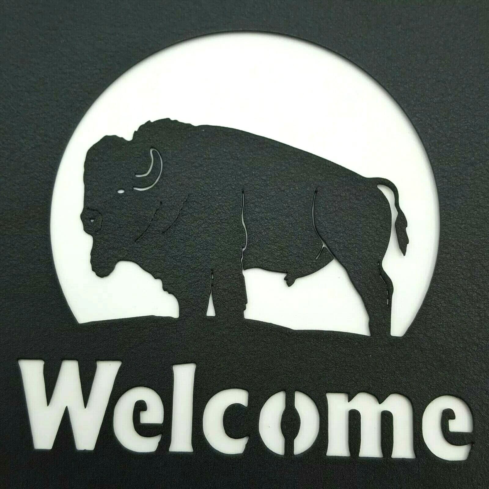 Wildlife Welcome Sign Metal Home Decor Buffalo Moose Deer Coyote Wolf Bear Elk - Thumbnail 5