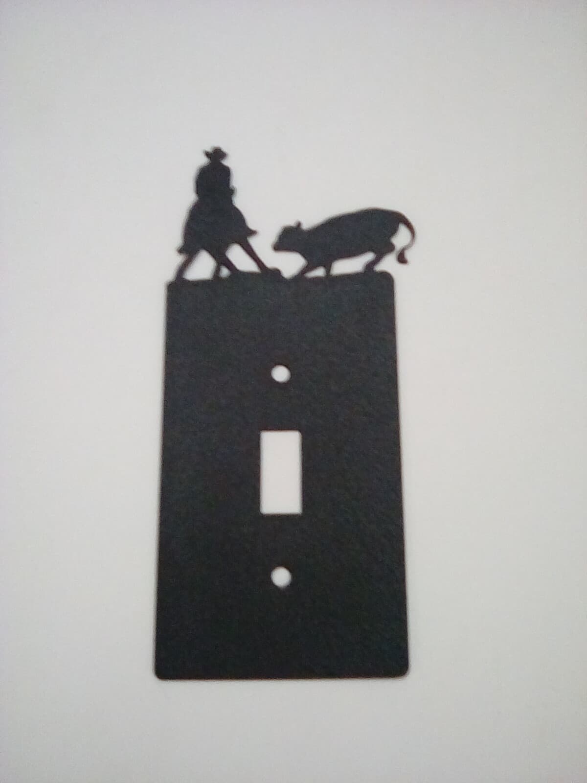 Single Switch Plate Cover Cowboy Horse Roundup Farm Cabin Ranch Lodge Rustic New - Thumbnail 2
