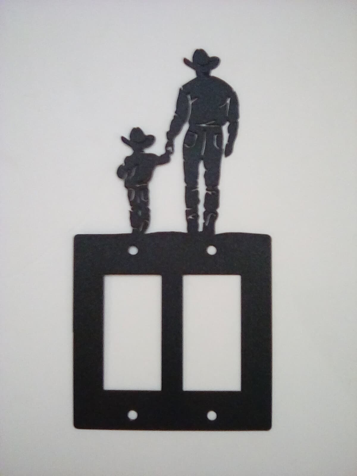 Double Toggle Plate Cover Cowboy Son Metal Farm Cabin Ranch Lodge Rustic New - Thumbnail 6
