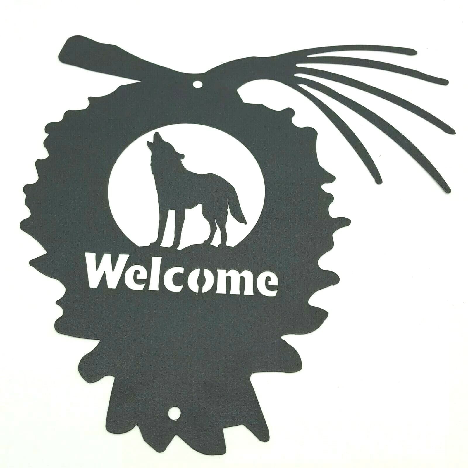 Wildlife Welcome Sign Metal Home Decor Buffalo Moose Deer Coyote Wolf Bear Elk - Thumbnail 6
