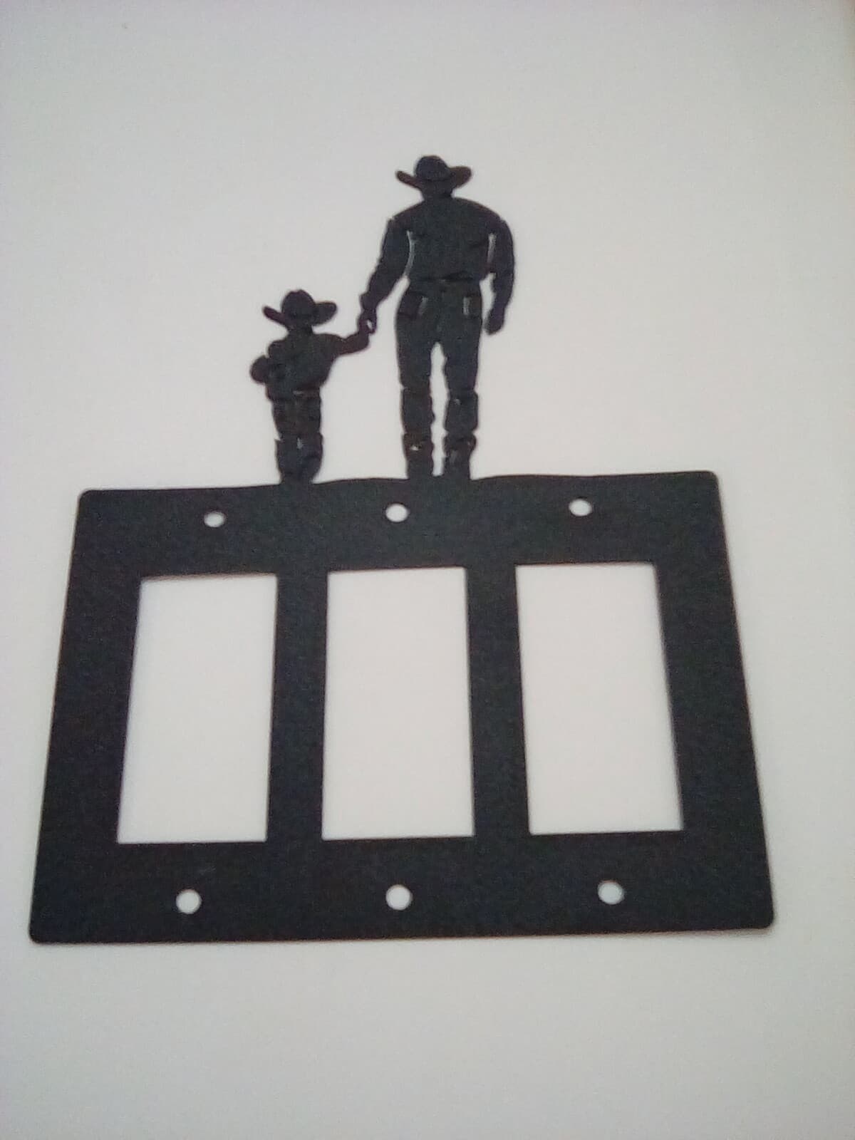 Triple Toggle Plate Cover Cowboy Son Country Metal Farm Ranch Lodge Rustic - Thumbnail 7
