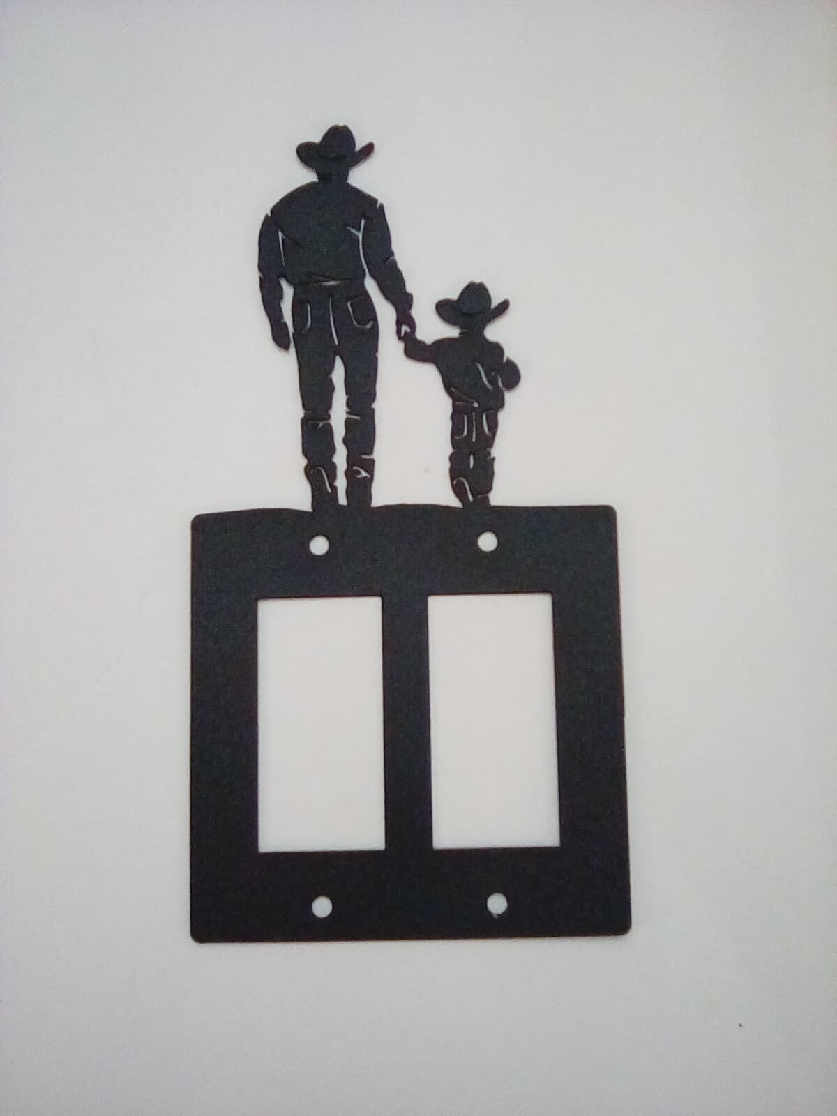 Double Toggle Plate Cover Cowboy Son Metal Farm Cabin Ranch Lodge Rustic New - Thumbnail 5