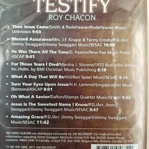 Jim Records CD/DVD Roy Chacon I Will Testify Live Family Worship Center 15-583 - Thumbnail 9