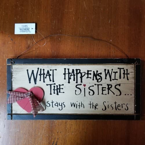 Country Home Wall Decor Two Sided Hanging Sign Sisters Love Family Decoration - Thumbnail 3