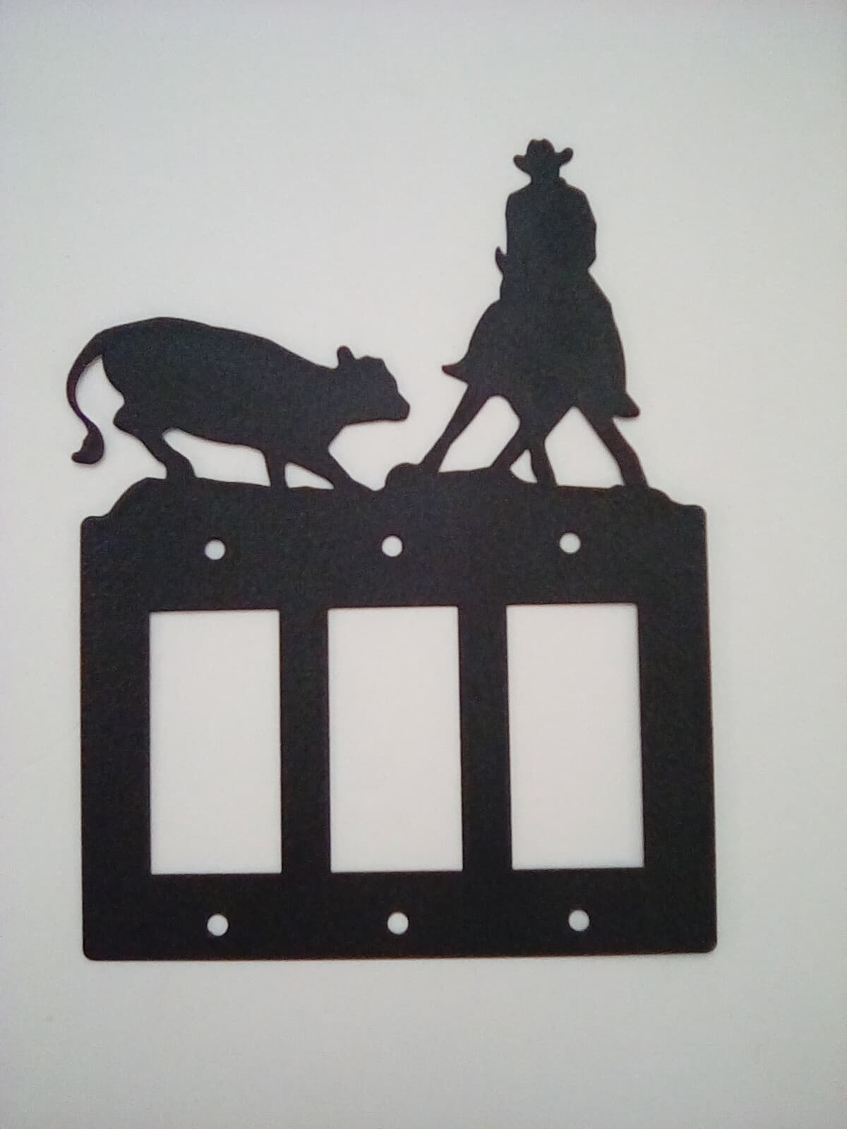 Triple Toggle Plate Cover Cowboy Horse Roundup Farm Cabin Ranch Lodge Rustic New - Thumbnail 6