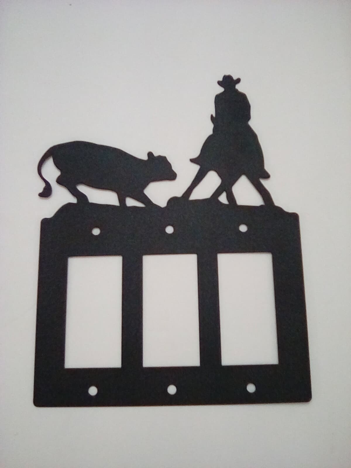 Triple Toggle Plate Cover Cowboy Horse Roundup Farm Cabin Ranch Lodge Rustic New - Thumbnail 7