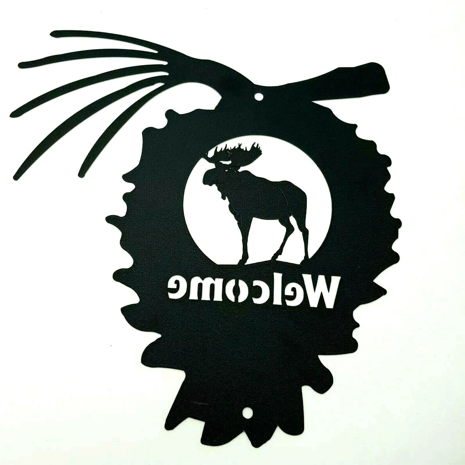 Wildlife Welcome Sign Metal Home Decor Buffalo Moose Deer Coyote Wolf Bear Elk - Thumbnail 11