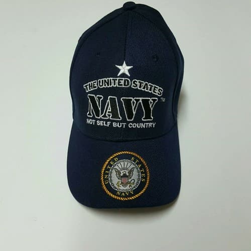 US Navy Baseball Ball Cap Hat Adjustable Navy Blue Black Flag Eagle Military C1 - Thumbnail 6