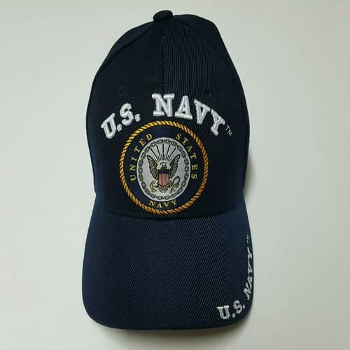 US Navy Baseball Ball Cap Hat Adjustable Navy Blue Black Flag Eagle Military C1 - Thumbnail 7